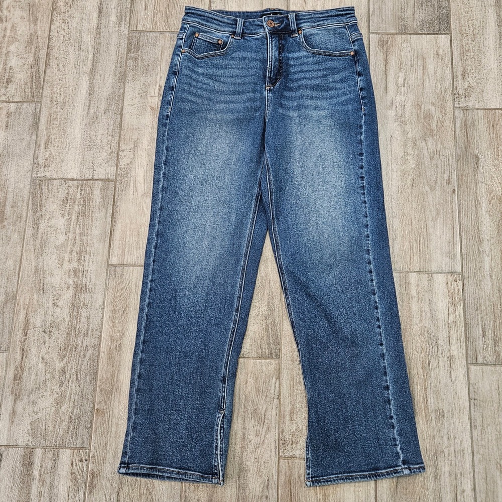 Universal Standard Straight‎ Leg Jeans Womens Size 10 Side Ankle Slit Crop